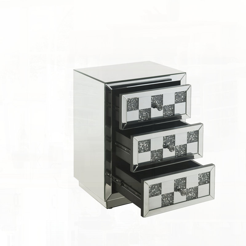 Lonara 3 - Drawer Mirrored End Table