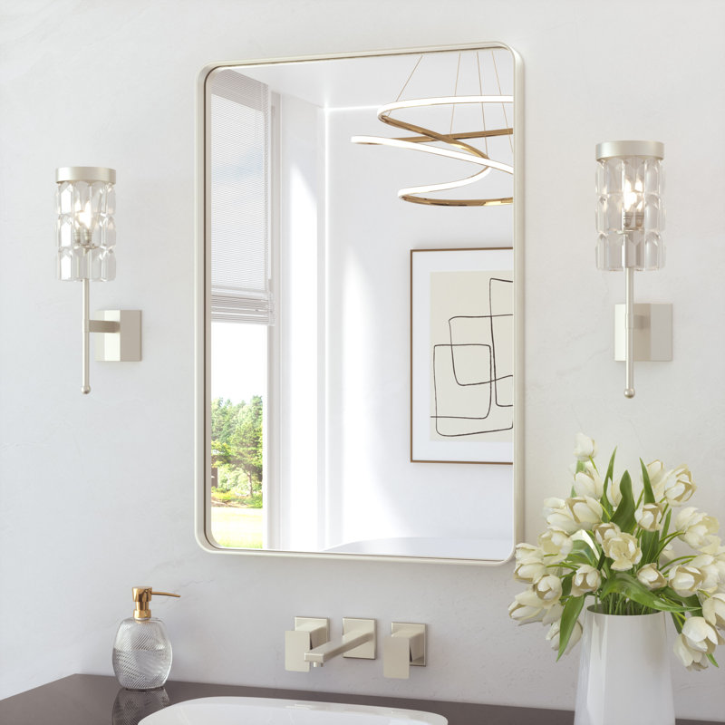 Miroir de salle de bain plombier en aluminium incassable et résistant à la rouille , 24 po x 36 po, Rectangulaire