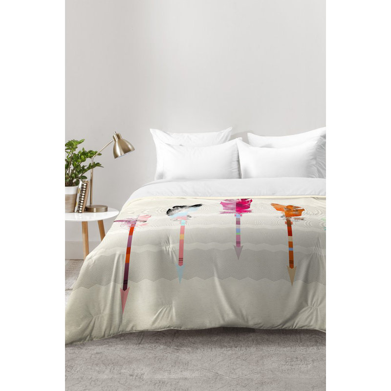 Ensemble d'édredon flèches à plumes, Édredon double / grand + 2 taies décoratives sta