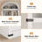 Farmhouse Arched Wooden Bookcase with Doors Tall Storage Bookshelf Cabinet