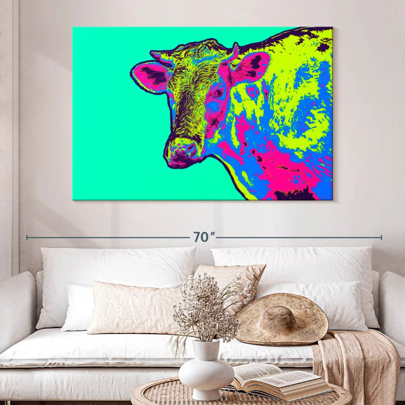 Vache au néon, H 34 po x l 51 po