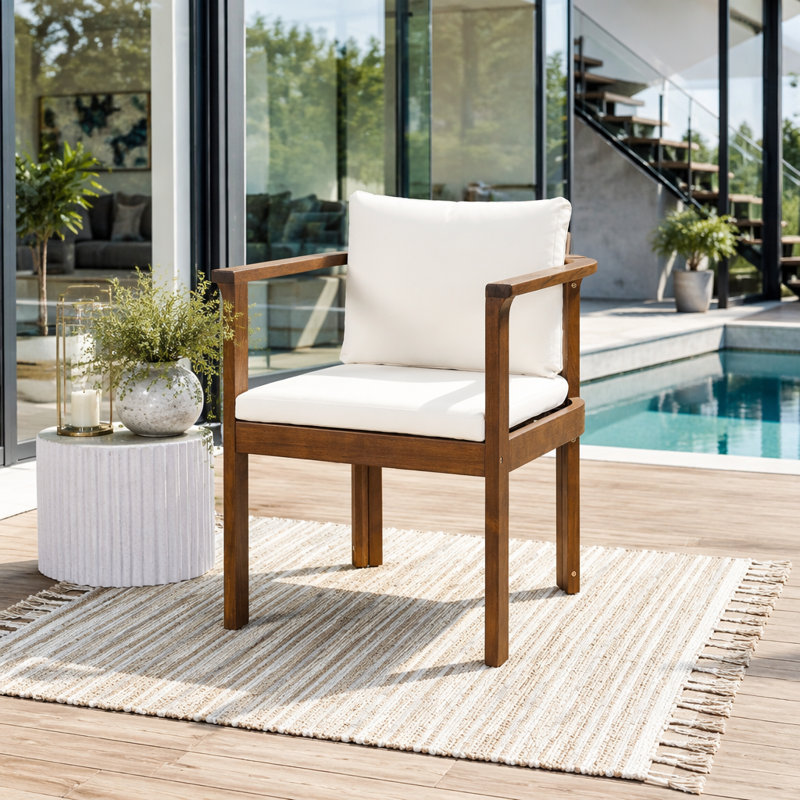 Ensemble de chaises d'extérieur, Brun et crème - 4 pièces