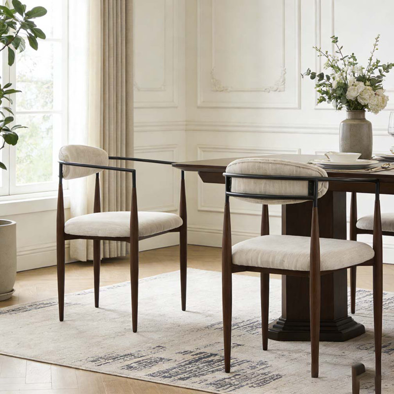 Chaise de salle à manger, Beige + brun