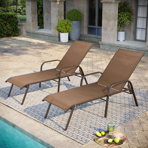 Latitude Run® Gland Outdoor Metal Chaise Lounge & Reviews | Wayfair