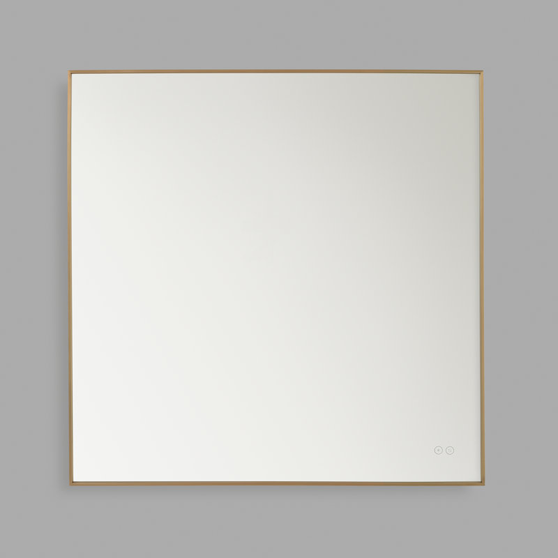 Cadre Cadre Miroir 36x36 de Génération Éclairage , Laiton satiné, 36 po x 36 po