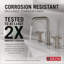 Robinet pour salle de bain à 3 poignées et 2 poignées à 2 poignées pour meuble-lavabo Nicoli, nickel brossé, 3 trous, bonde à poussoir, bonde-91127318