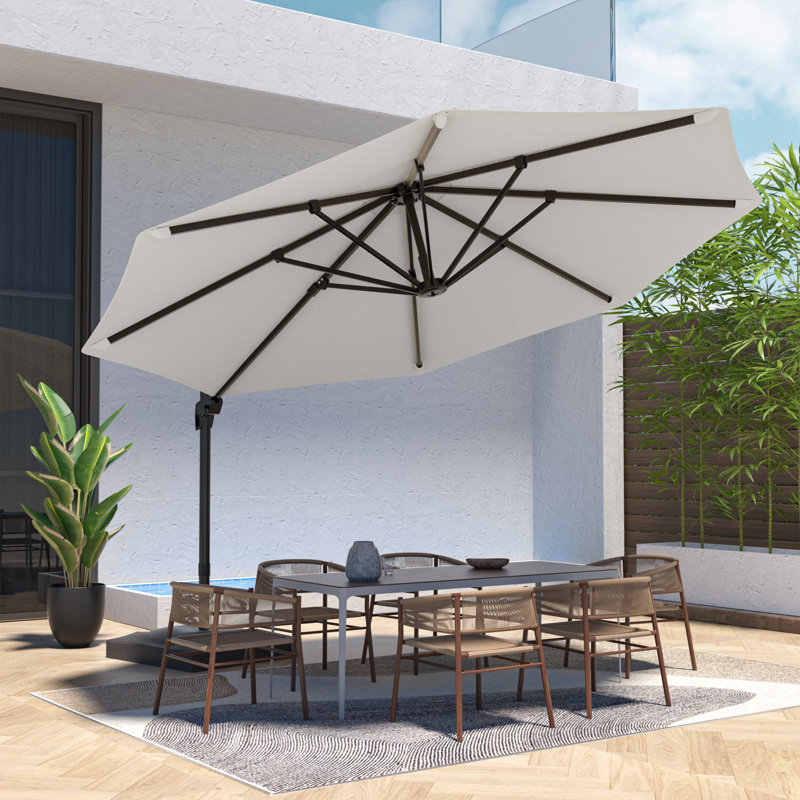 Parasol en porte-à-faux 11 pi Mylashia, Gris