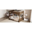 Lit double superposé au-dessus d'un grand lit double avec armoires de rangement et ports USB-1272948805