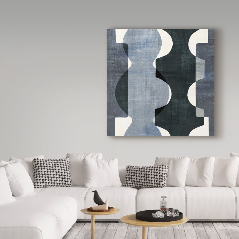 «Geometric Deco I BW», reproduction sur toile, H 18 po x l 18 po x P 2 po