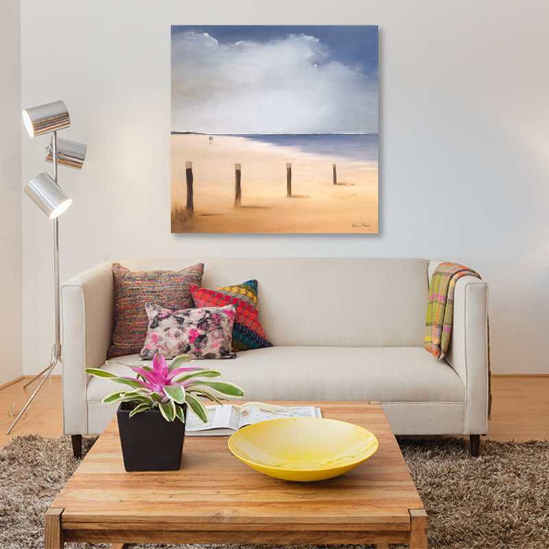 « le long de la plage i », impression sur toile, H 12 po x l 12 po x P 0,75 po, Pas de tapis, Toile tendue