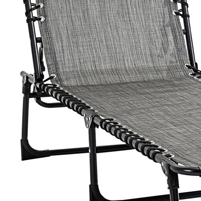 Chaise longue inclinable avec dossier réglable et coussin amovible