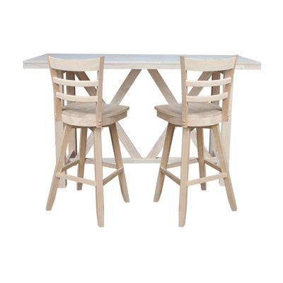 Camargo 2 - Person Bar Height Solid Wood Dining Set