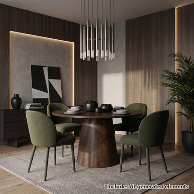Ensemble de salle à manger extensible Modern 47 "à 83" avec chaises rembourrées en chenille