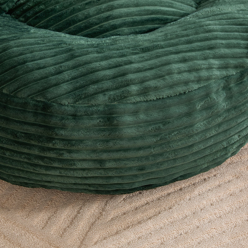Pouf en velours côtelé, 3 coussins, dossier haut, ergonomique, mousse haute densité, idéal pour la sieste dans la chambre, grande taille, convient aux adultes et au revêtement de sol, parfait pour se détendre dans le salon