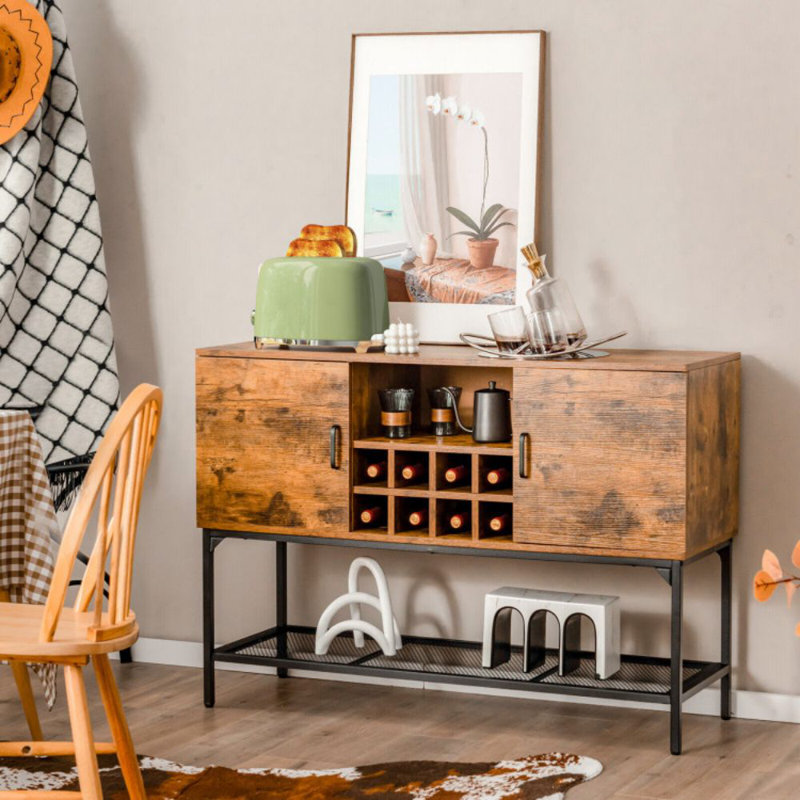 Console industrielle à 2 portes avec porte-bouteilles