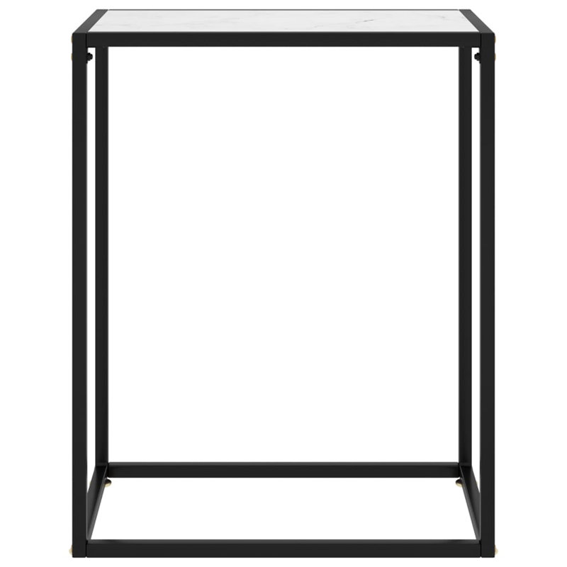 Eunita Glass Top Console Table, 75 H x 60 W x 35 D cm, Black