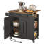 Îlot de cuisine 32,4 po avec prises de courant et rallonge, chariot de rangement roulant avec tiroir et étagère à épices-1909406596
