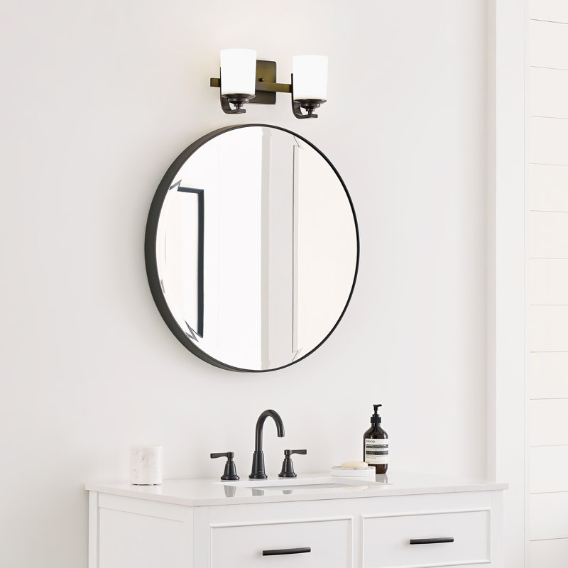 Éclairage pour meuble-lavabo à intensité variable Kemal, Ampoule non incluse, 2 lumières, Bronze