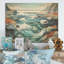 «Wild Beachscape Landscape I - Coastal Coral Under Water Wood», art mural sur bois de pin naturel-101401977