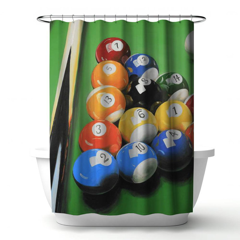 Shower Curtain MI75 – Polyester Shower Curtain, Dye Sublimation Print, 71" W × 74" L