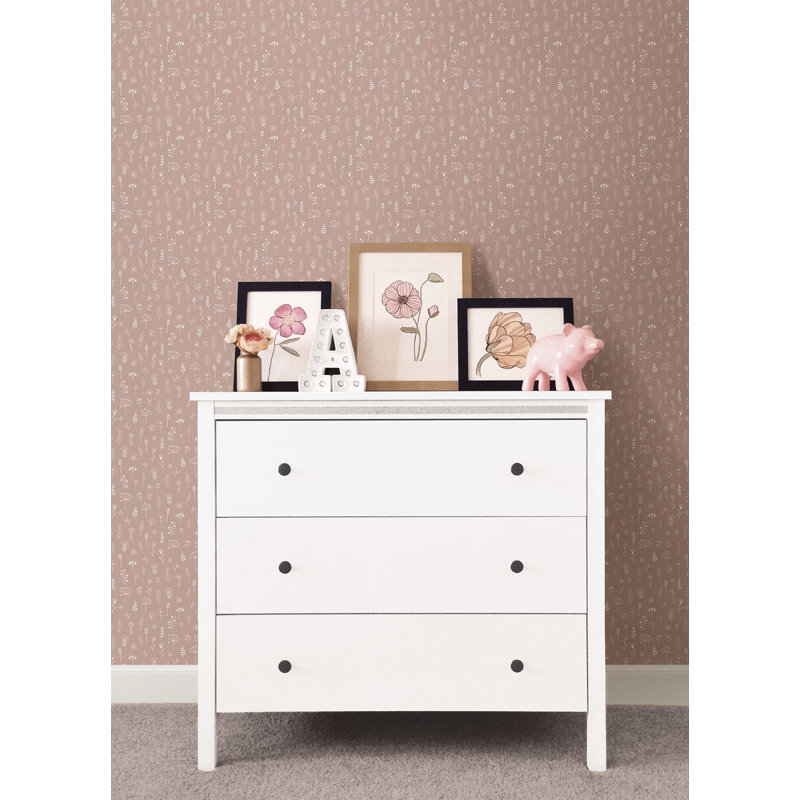 Rouleau de papier peint L 33 pi x l 20,9 po Breah, Rose