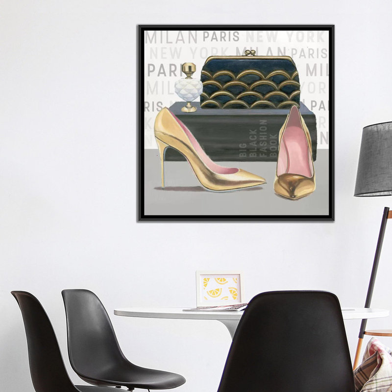 «Forever Fashion IV», impression sur toile, H 18 po x l 18 po x P 1,5 po, Toile avec cadre noir