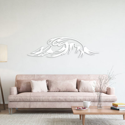 Vagues, art mural en métal - Vague océanique - Sculpture de silhouette de nature côtière - Tenture murale de style plage moderne - Art industriel en métal - Décoration de bord de mer - Pièce d'art audacieuse