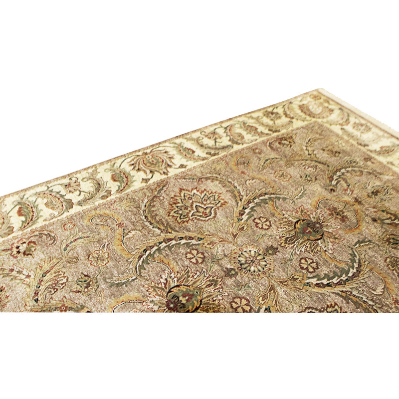 High-Quality Hand-Knotted Brown And Ivory Area Rug