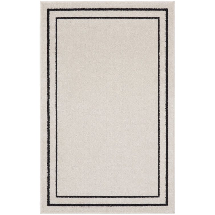 Tapis intérieur / extérieur noir Nourison Essentials Ivory