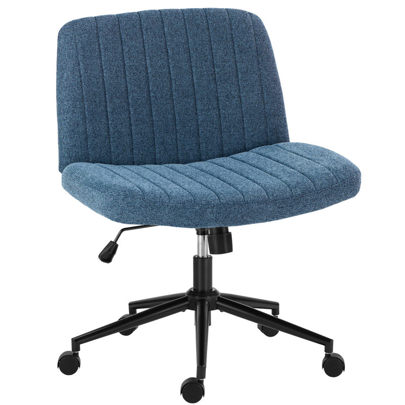 Chaise de bureau Aguilera avec assise large de 66 cm (26 pouces), piètement croisé, sans accoudoirs et à roulettes, Yes