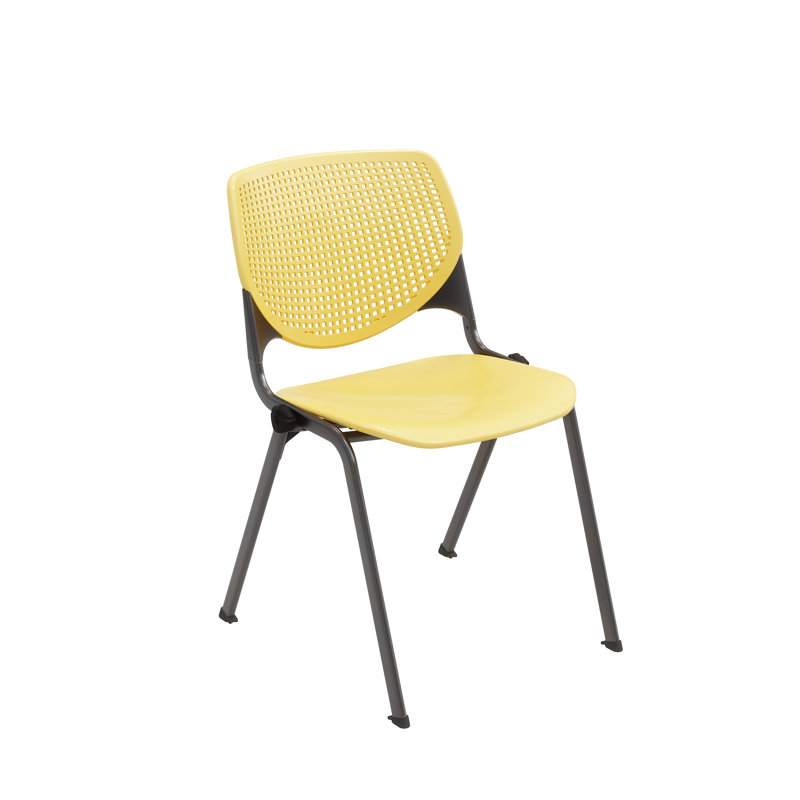 Chaise empilable sans accoudoirs Kool, Jaune, Argent, Jaune