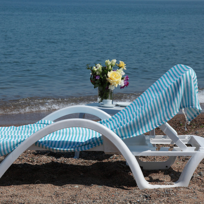  Ensemble de 2 serviettes en coton turc, Eau turquoise