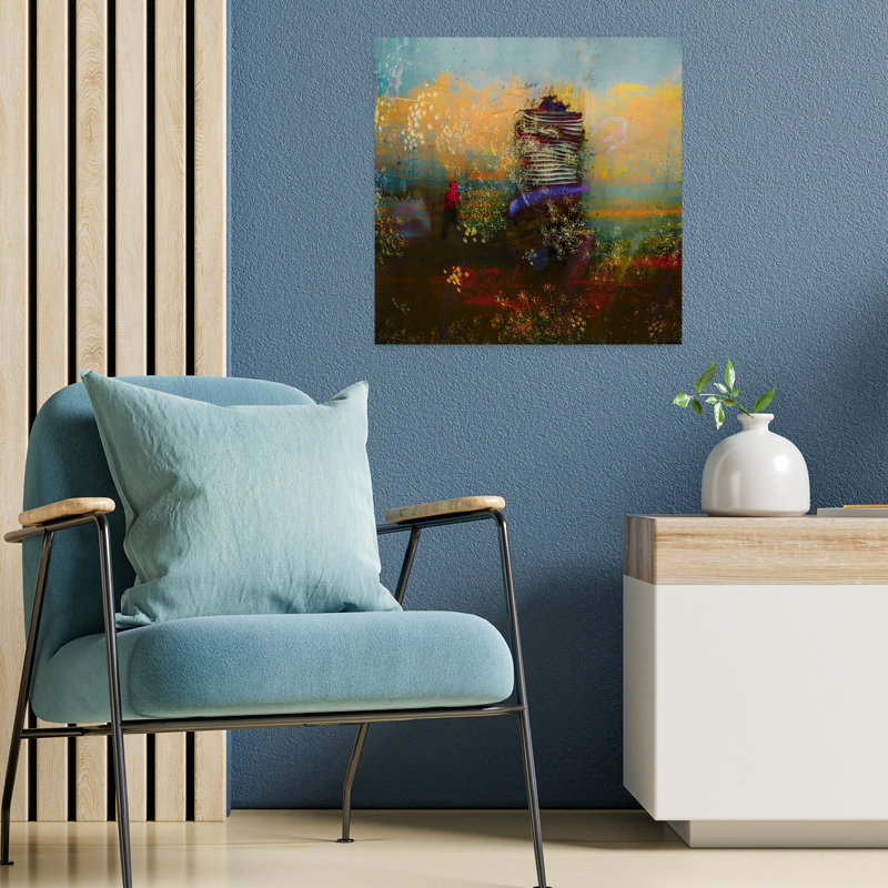 «Sophia's Garden», art mural contemporain abstrait, H 18 po x l 18 po