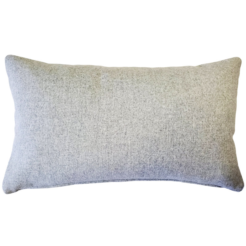 Gold and Light Gray Felt Rectangular Throw Pillow