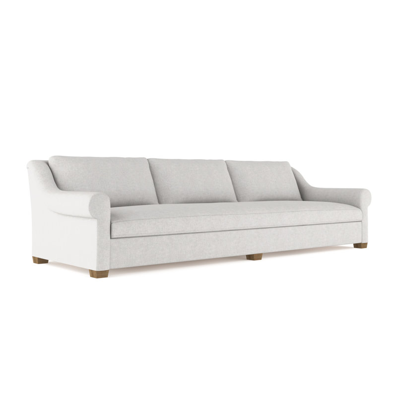 Canapé Thompson, Velours moelleux argenté, H 32 po x l 120 po x P 46 po, Ébène
