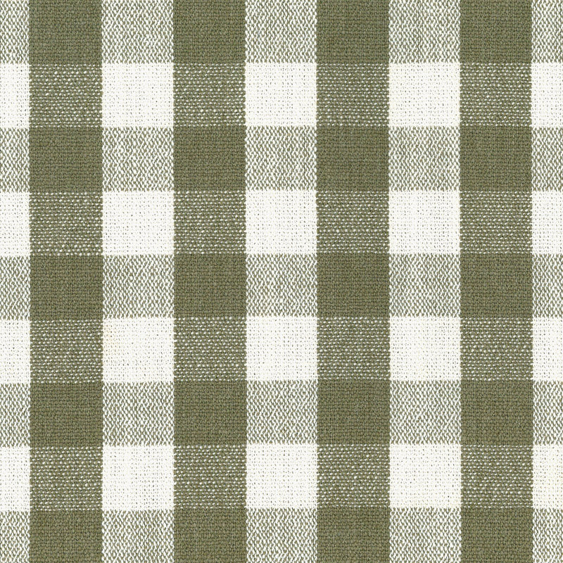 Crawford Ottoman, Green Gingham