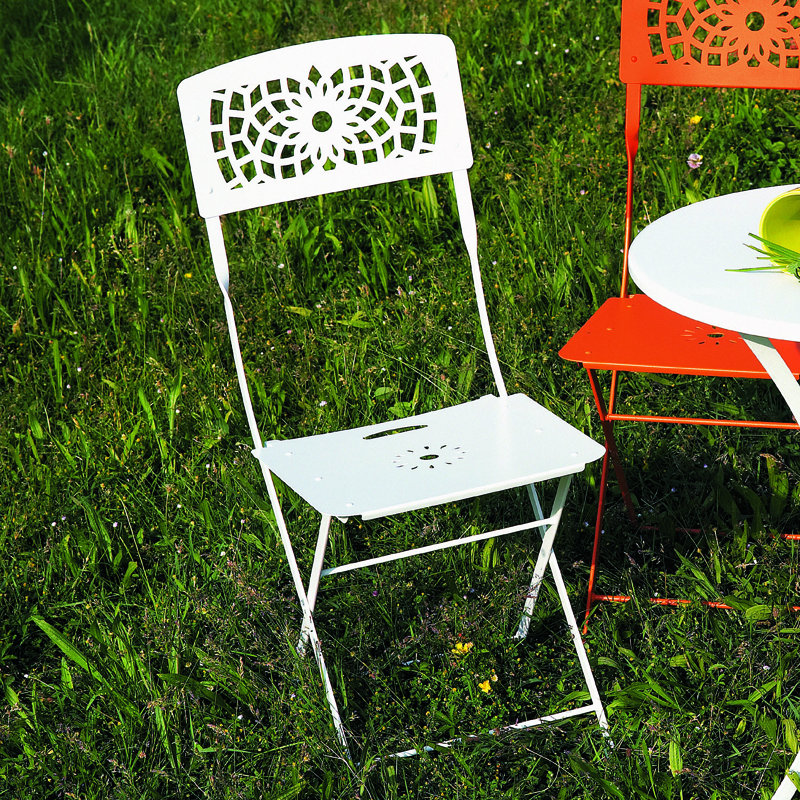 Newt Folding Patio Dining Side Chair, Linen