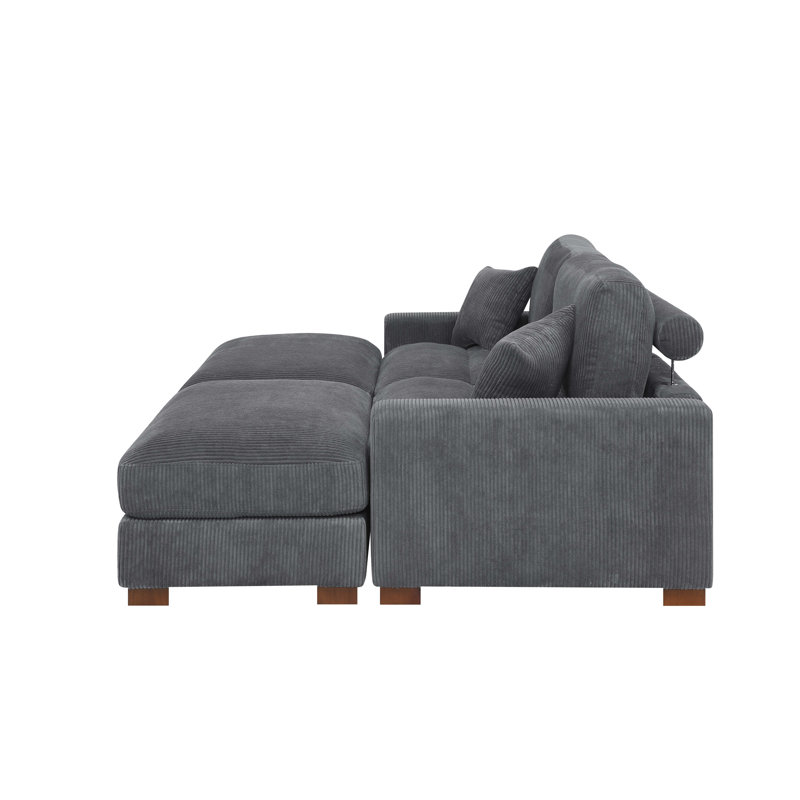 Canapé-lit modulaire 4 pièces, Gris