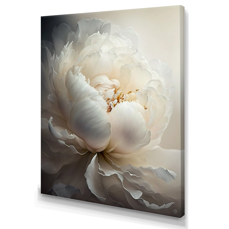 Pivoine fleur VII - pivoines, art mural, H 40 po x l 30 po, Toile tendue