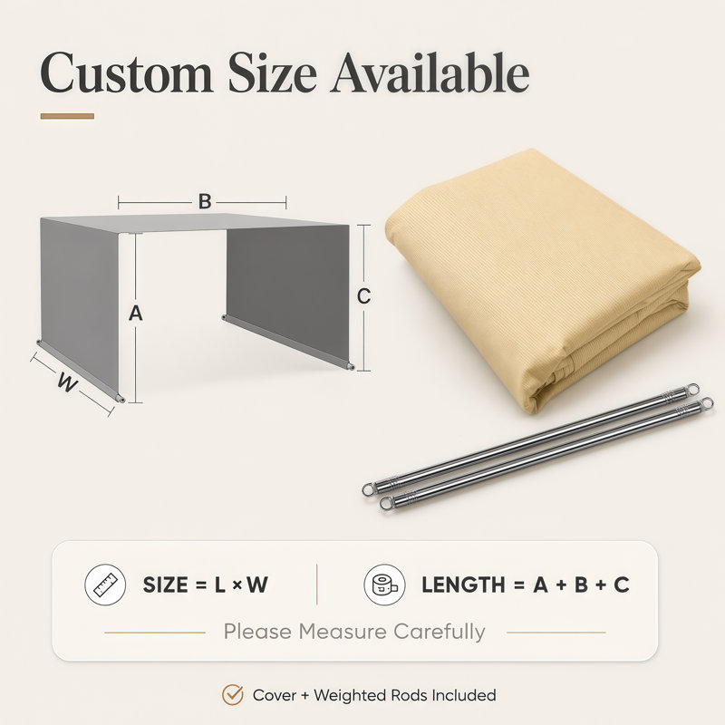 Royal Shade Waterproof Pergola Cover with Weight Rod, Gray, 0.1' H x 20' W x 10' D
