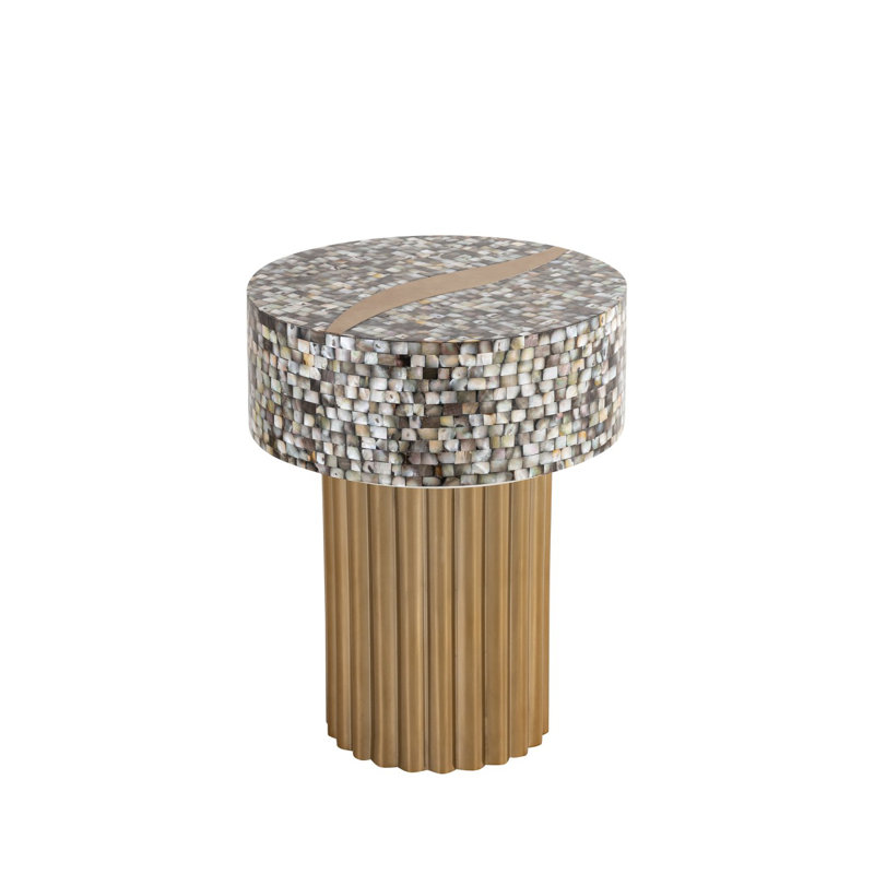 End Table In Silver&Gold