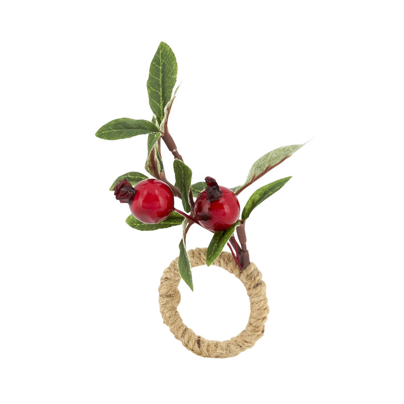 Rond de serviette cerise (ensemble de 4)