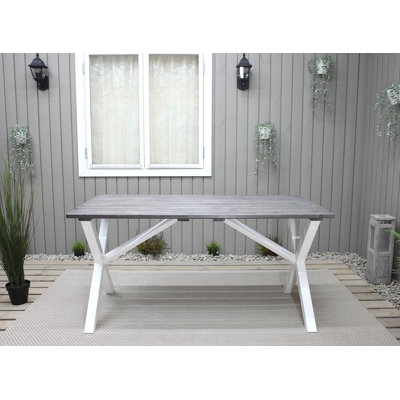 Gaynelle Rectangular Pine Outdoor Dining Table , 195.58cm cm W 381cm cm D