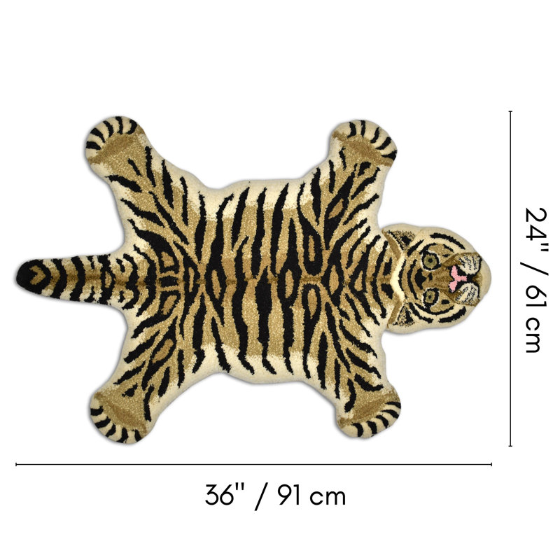 Allardt Wool Animal Print Indoor Rug, Novelty 2' x 3'