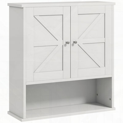Armoire à pharmacie murale avec tablette ouverte Farmhouse