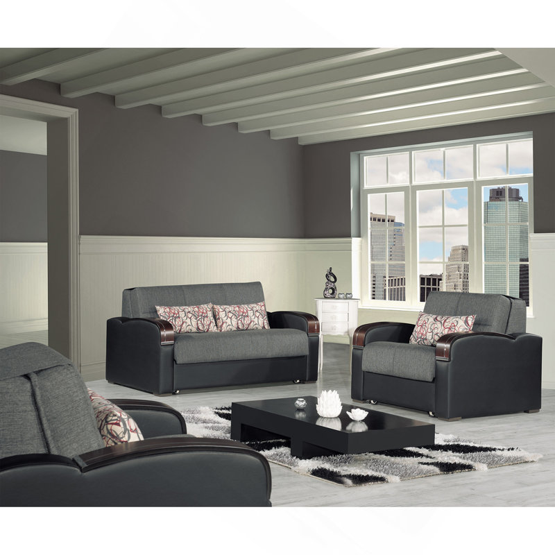 Causeuse convertible avec rangement Primenest, Gris