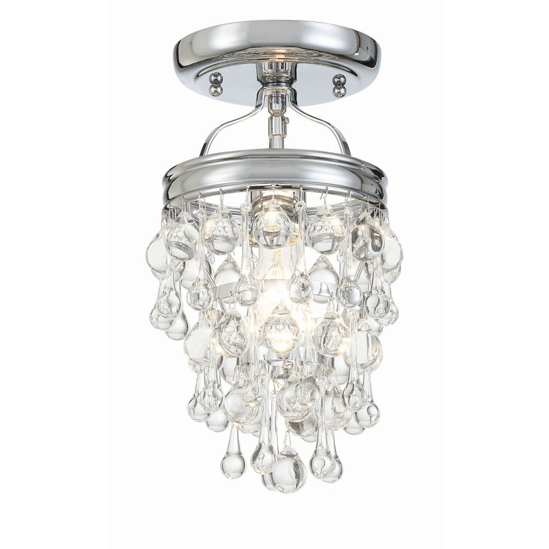 Plafonnier semi-encastré 1 lumière 7,25 po Freddy, Chrome poli
