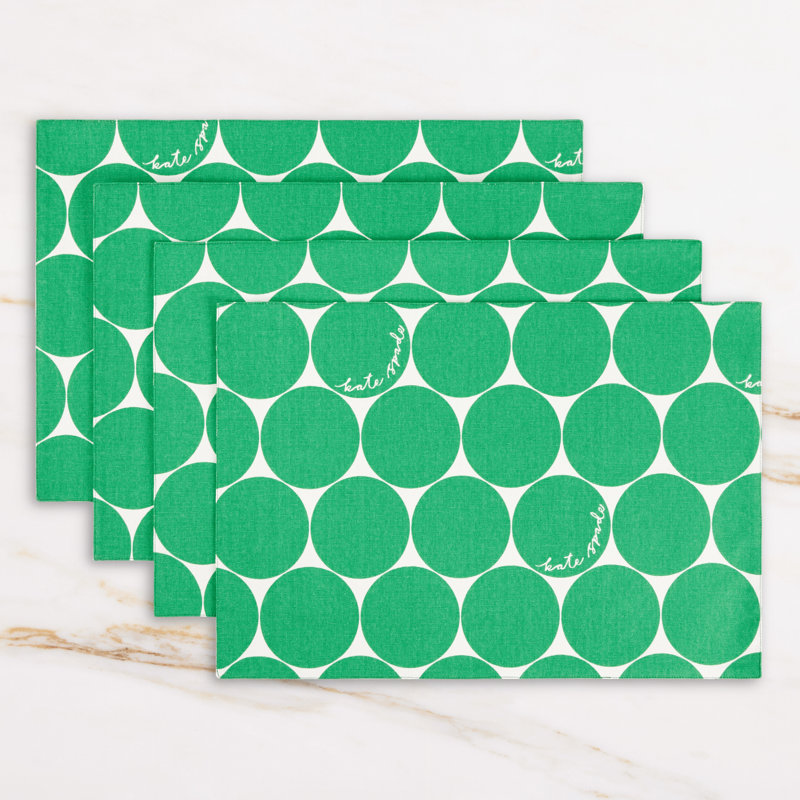 Loop And Dot 100% Cotton Rectangle, Green/White