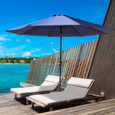 Outdoor 10' Round Patio Vented Umbrella With Stand
