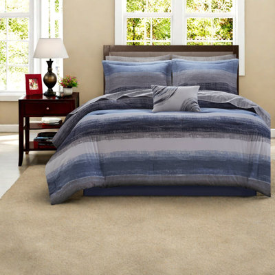 Premium Queen Microfiber Bedding Sets, Watercolor Stripe, Modern Home